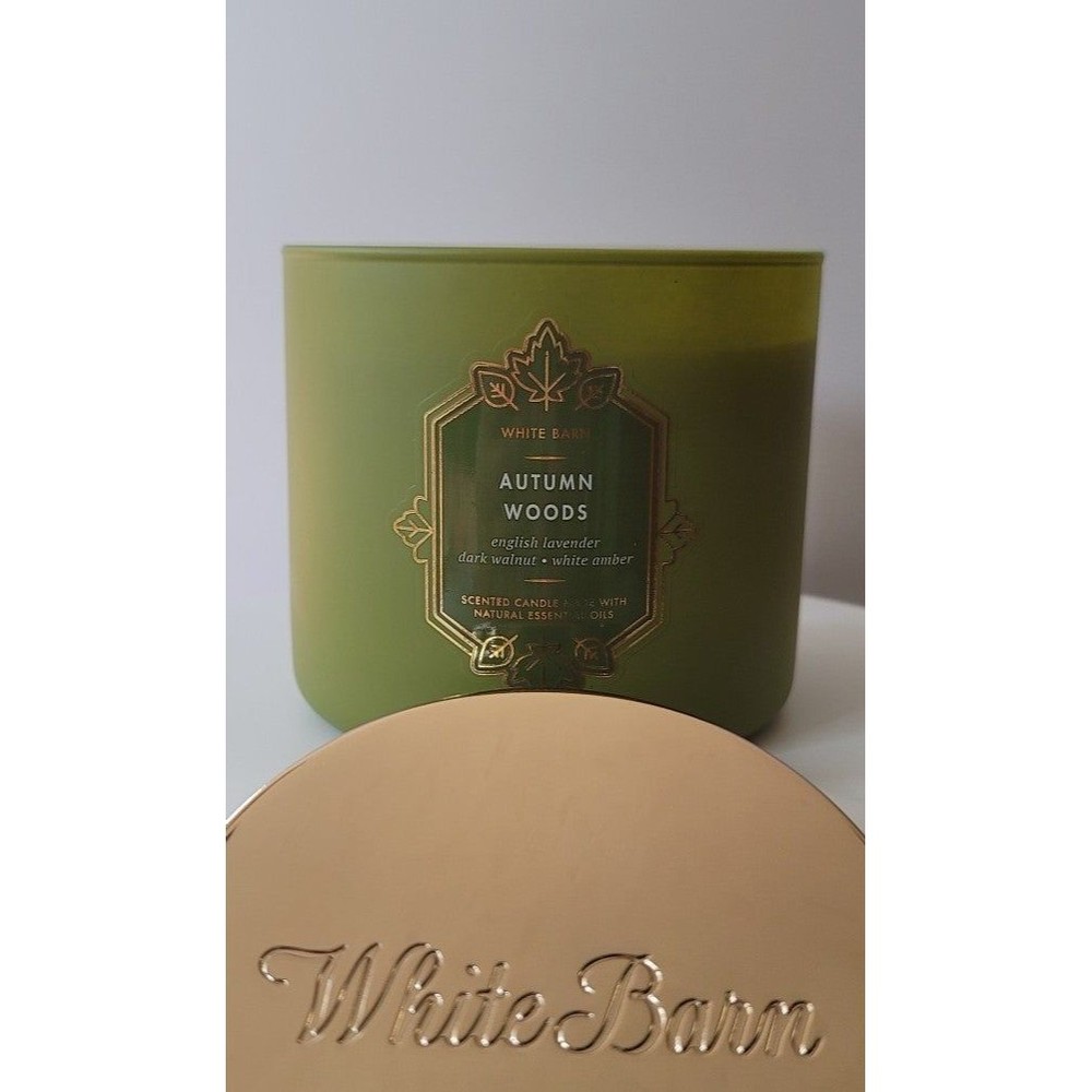 NEW *Autumn Woods* White Barn/Bath & Body Works 3-Wick Candle